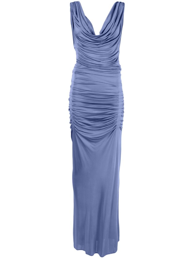 Blue Ina Ruched Maxi Dress
