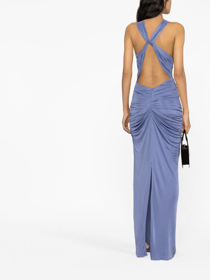 Blue Ina Ruched Maxi Dress