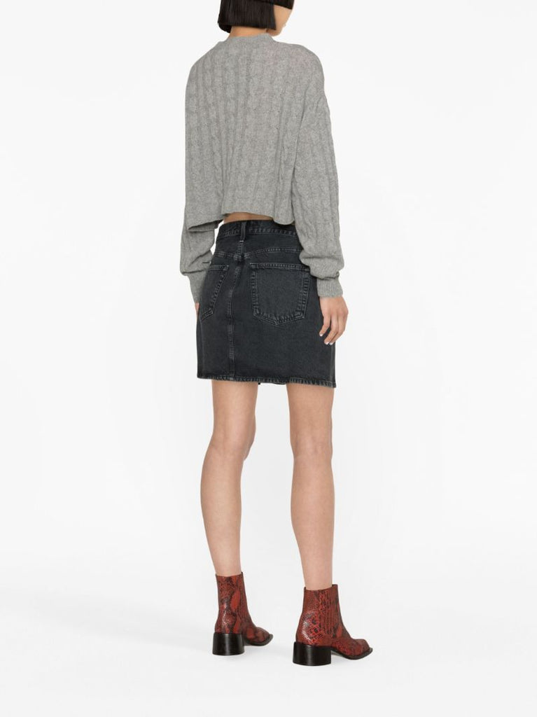 Black Slice Organic Denim Mini Skirt