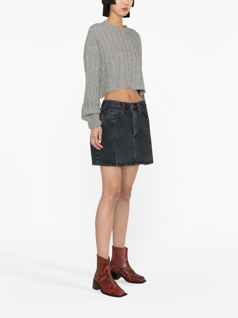 Black Slice Organic Denim Mini Skirt