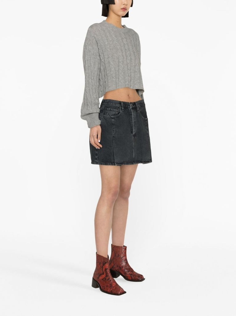 Black Slice Organic Denim Mini Skirt