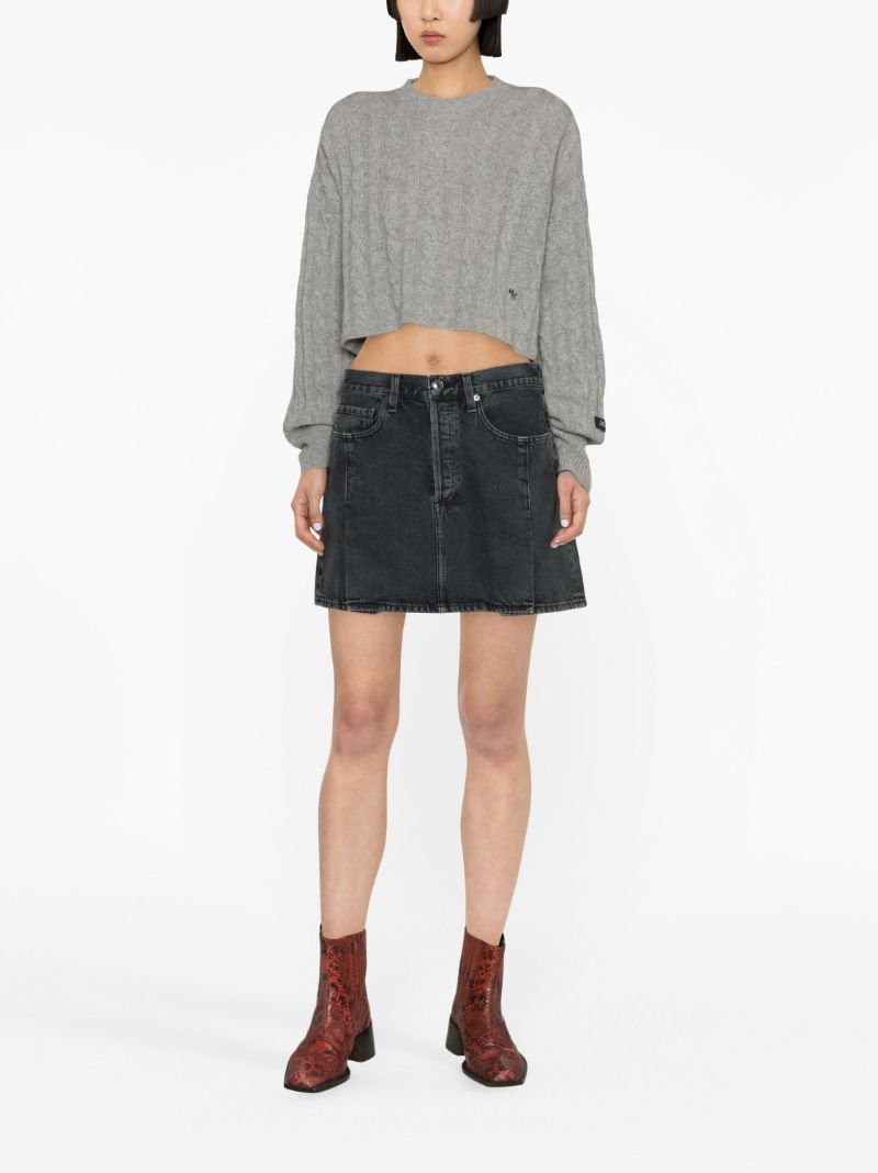 Black Slice Organic Denim Mini Skirt