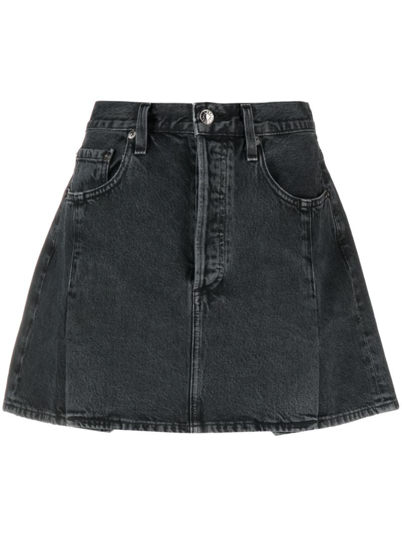 Black Slice Organic Denim Mini Skirt