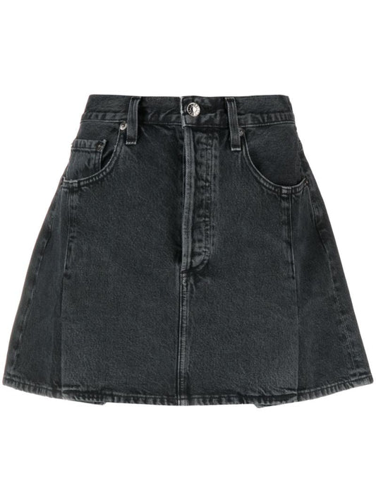 Black Slice Organic Denim Mini Skirt
