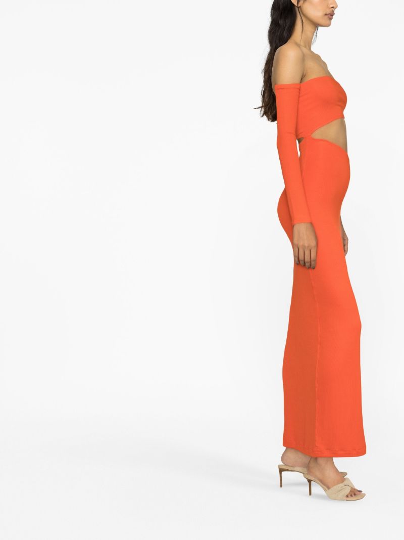 Orange Off-the-shoulder Cut-out Dress