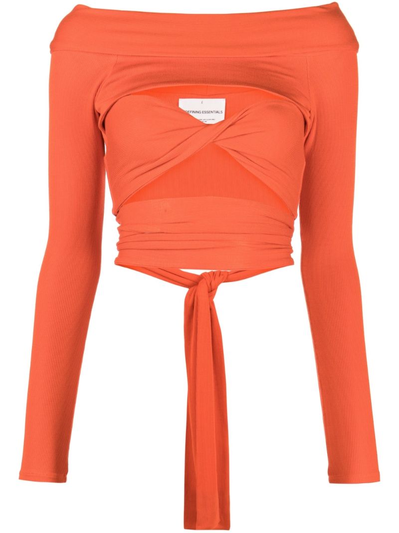 Orange Off-the-shoulder Cut-out Top