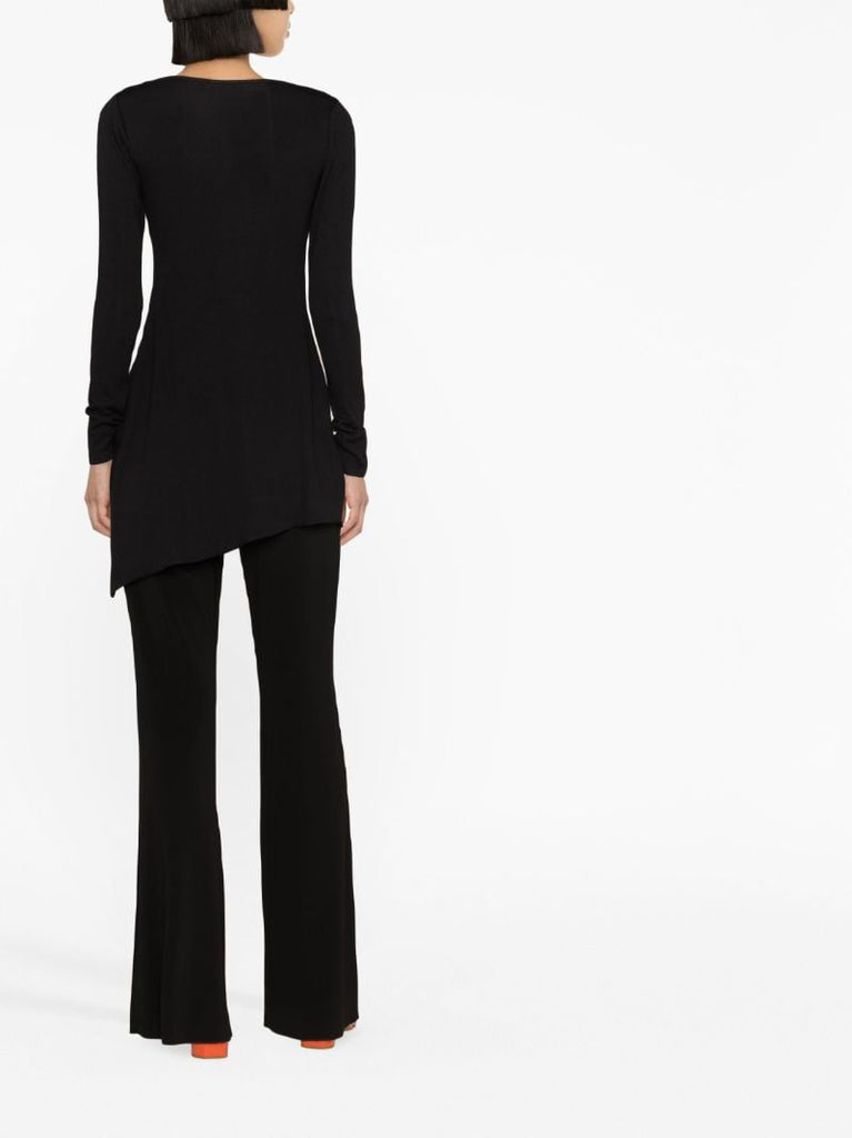 Black Long Sleeved Asymmetric Cardigan