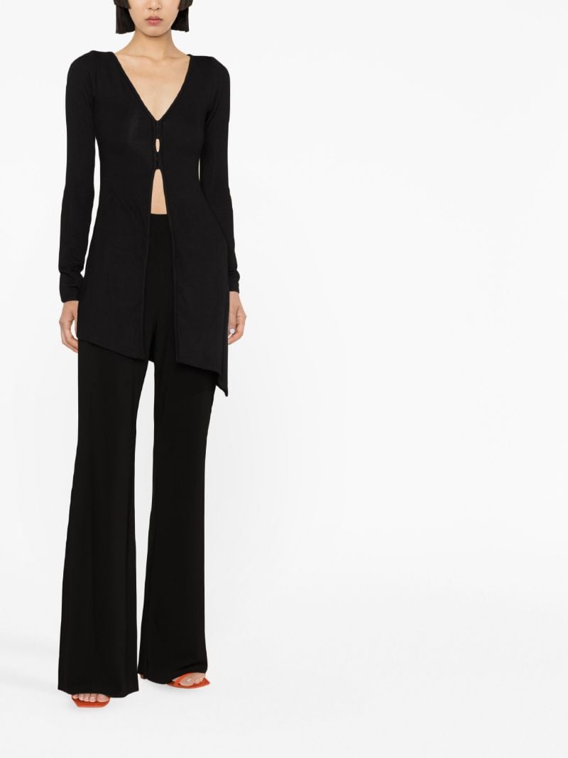 Black Long Sleeved Asymmetric Cardigan