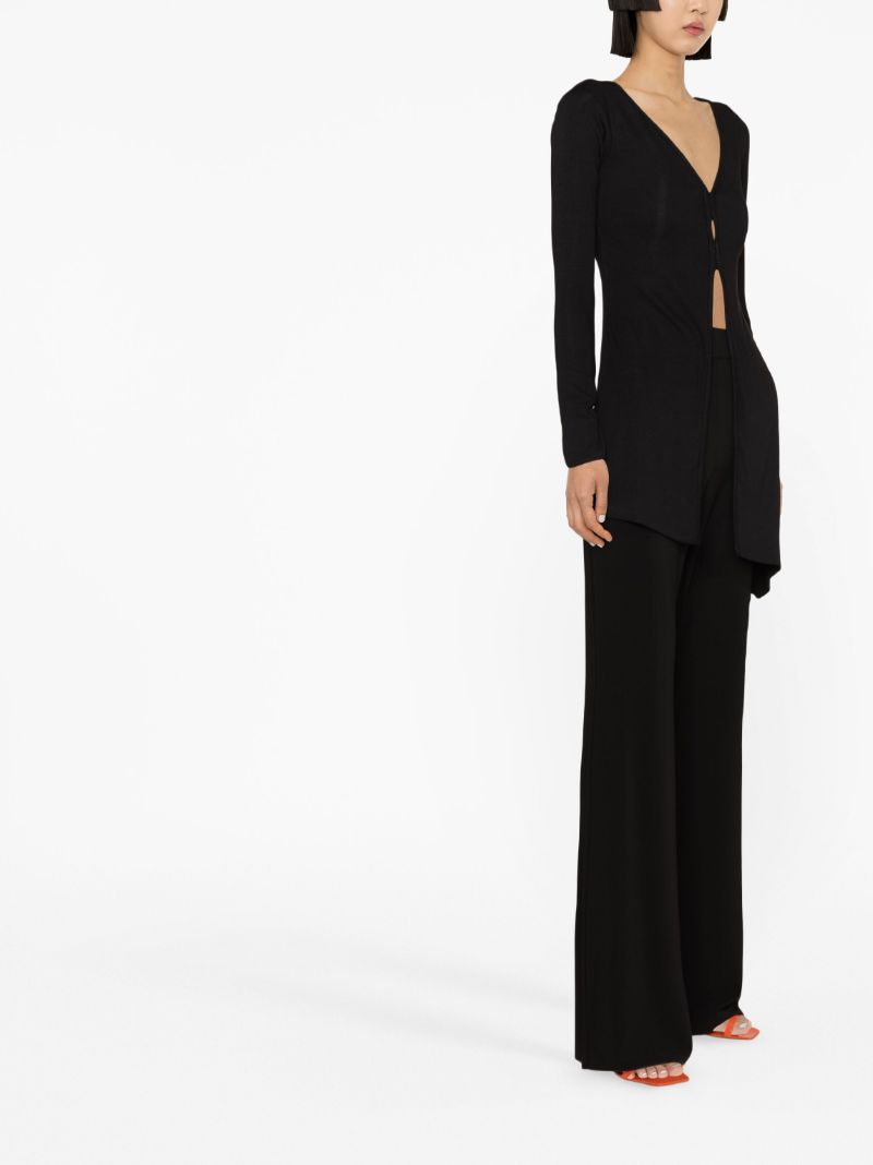 Black Long Sleeved Asymmetric Cardigan