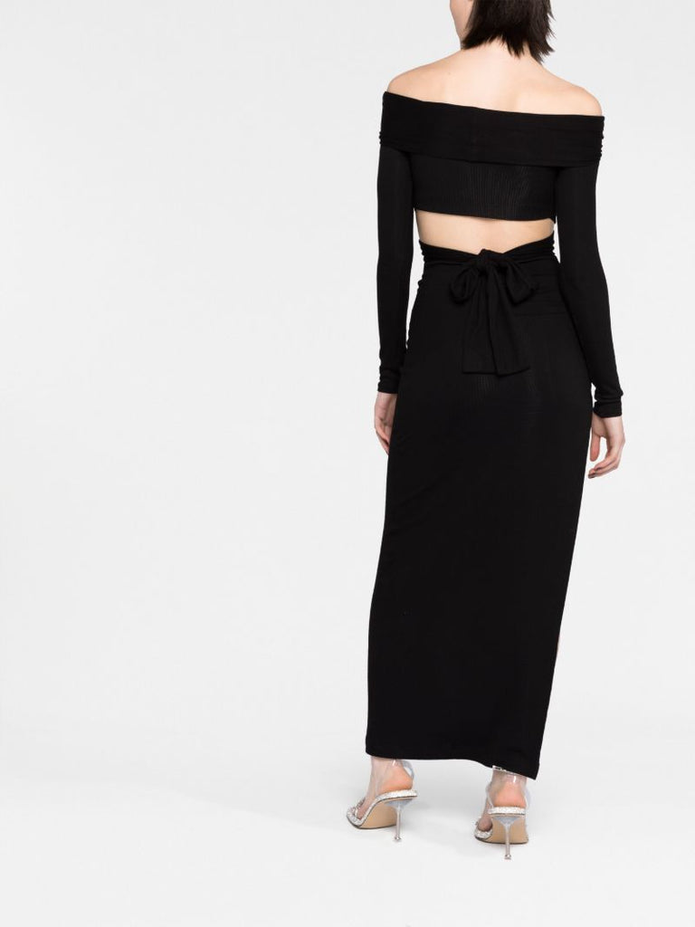 Black Off-the-shoulder Crop Top