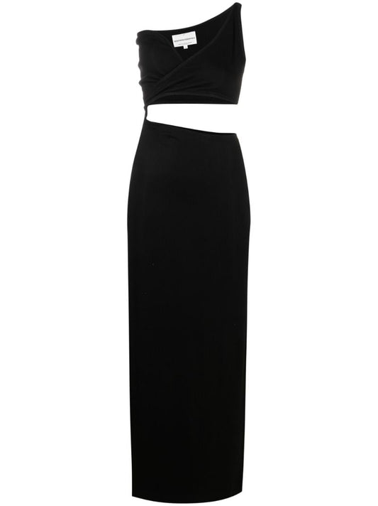 Black One-shoulder Cut-out Dress