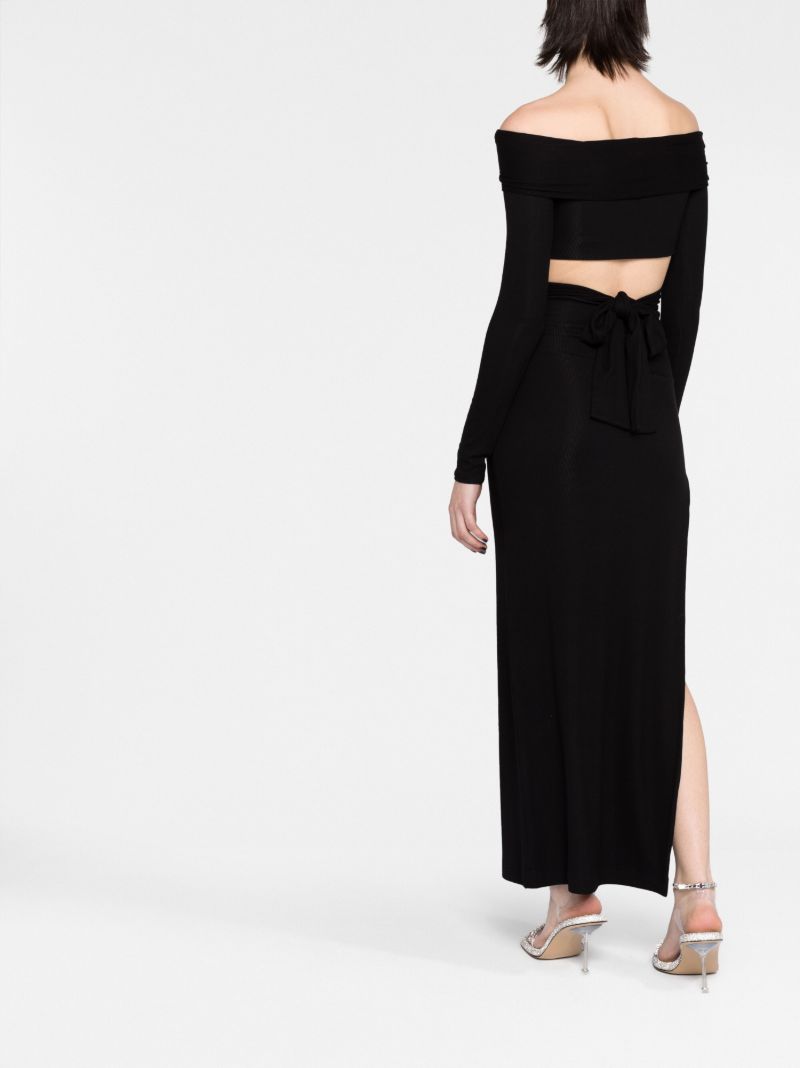 Black Cut-out Midi Skirt