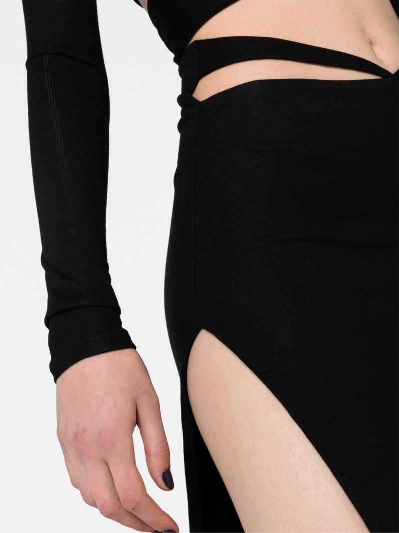 Black Cut-out Midi Skirt