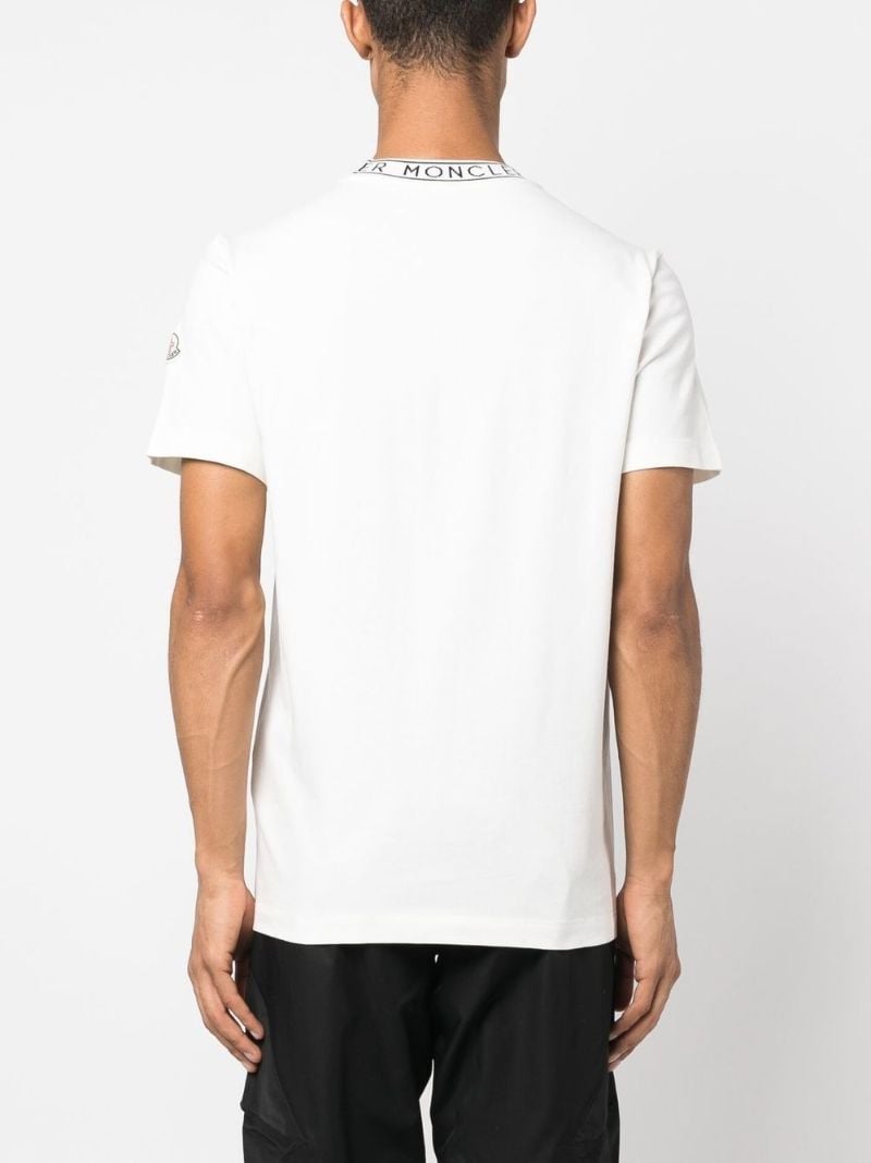 White Logo Neckline Cotton T-shirt