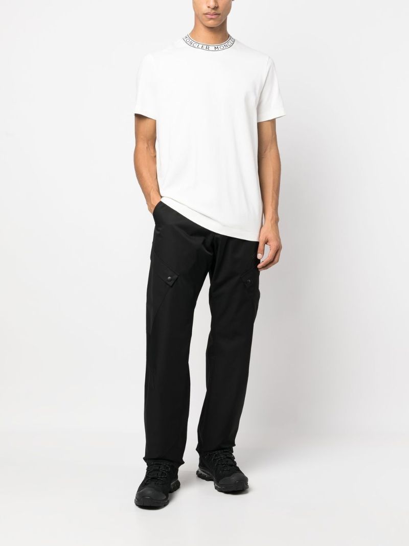 White Logo Neckline Cotton T-shirt