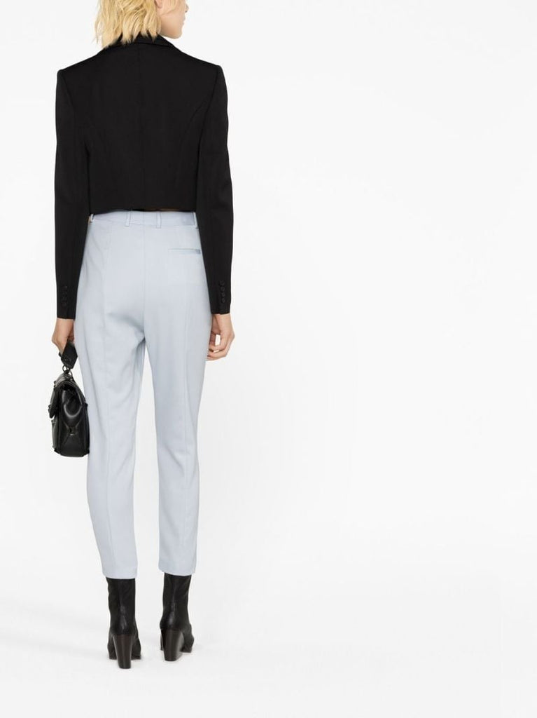 Black Cropped Wool Blazer