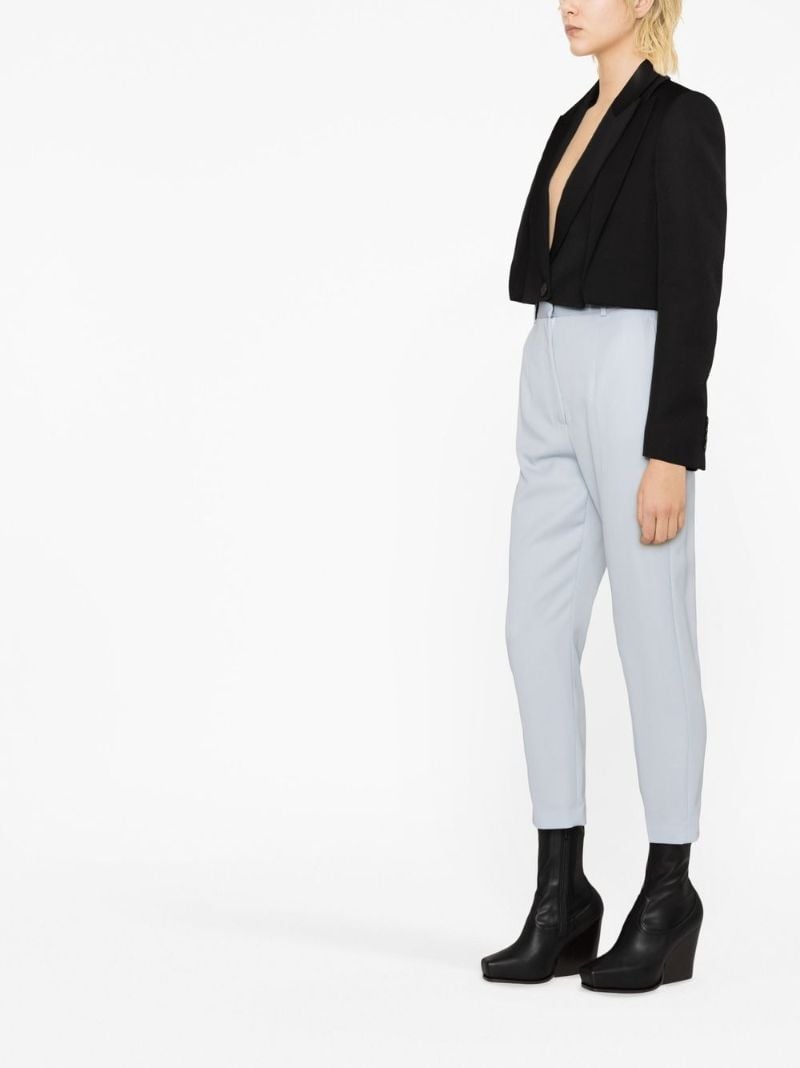 Black Cropped Wool Blazer