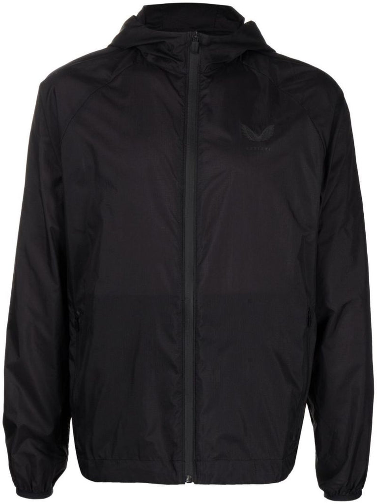 Black Logo Print Sports Jacket
