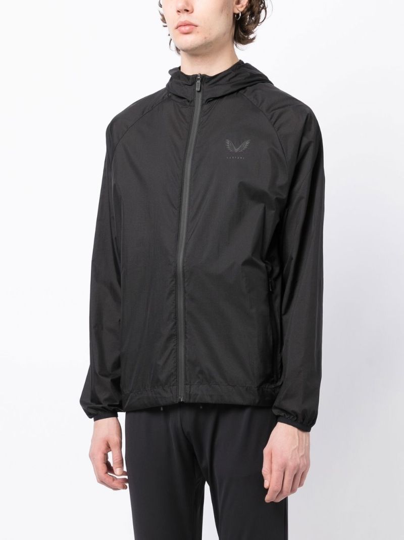 Black Logo Print Sports Jacket