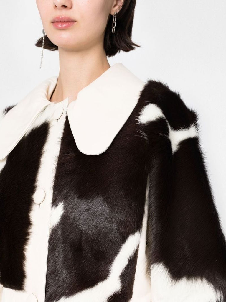 Black Madalynn Cow Print Coat
