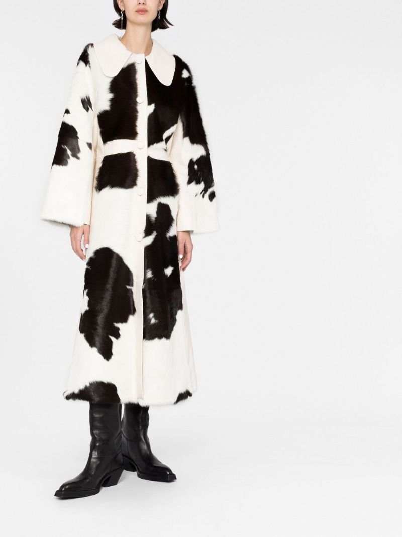 Black Madalynn Cow Print Coat
