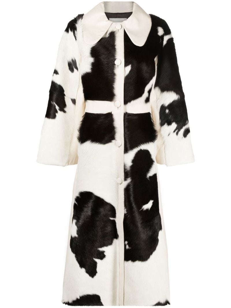 Black Madalynn Cow Print Coat