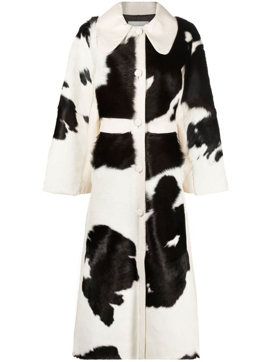Black Madalynn Cow Print Coat