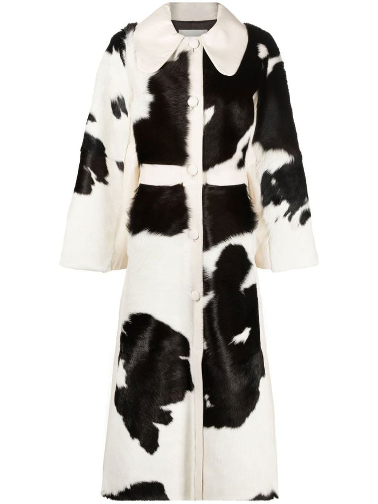 Black Madalynn Cow Print Coat