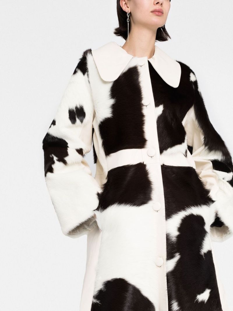 Black Madalynn Cow Print Coat