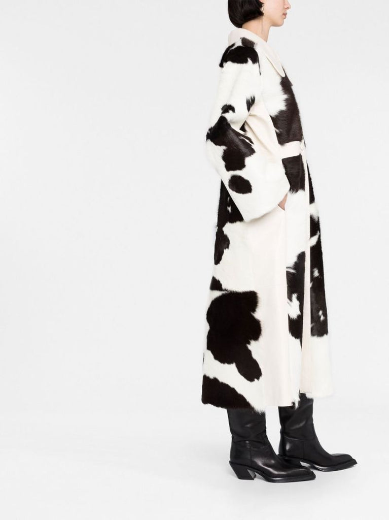 Black Madalynn Cow Print Coat