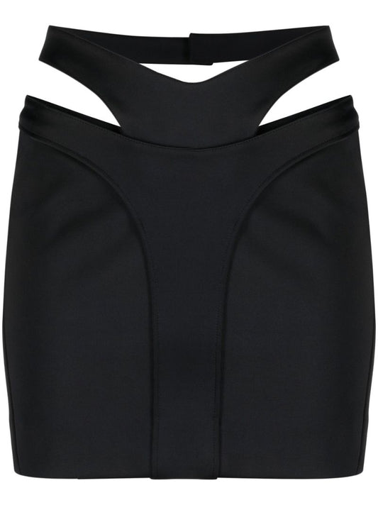Black Cut-out Mini Skirt