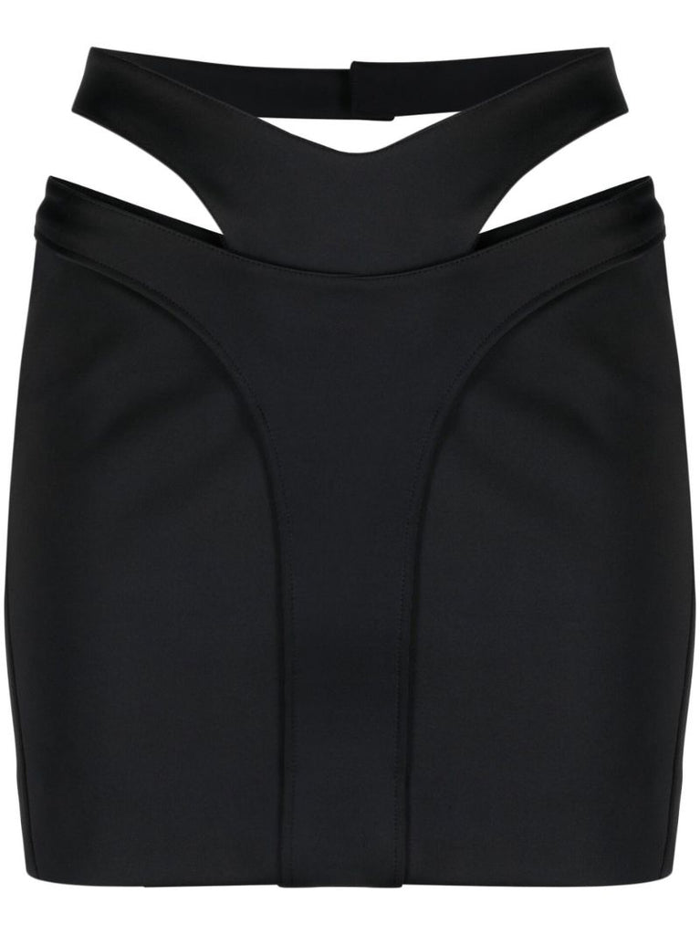 Black Cut-out Mini Skirt
