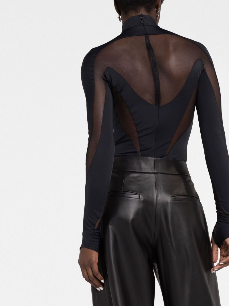 Black Illusion Semi-sheer Bodysuit