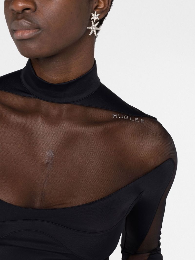 Black Illusion Semi-sheer Bodysuit