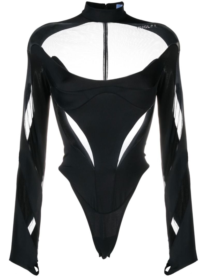 Black Illusion Semi-sheer Bodysuit
