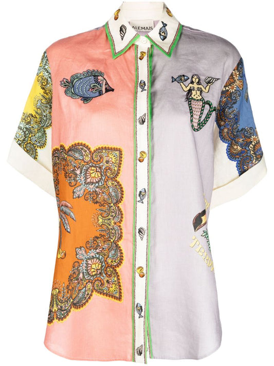 Multicolour Trippy Troppo Linen Shirt