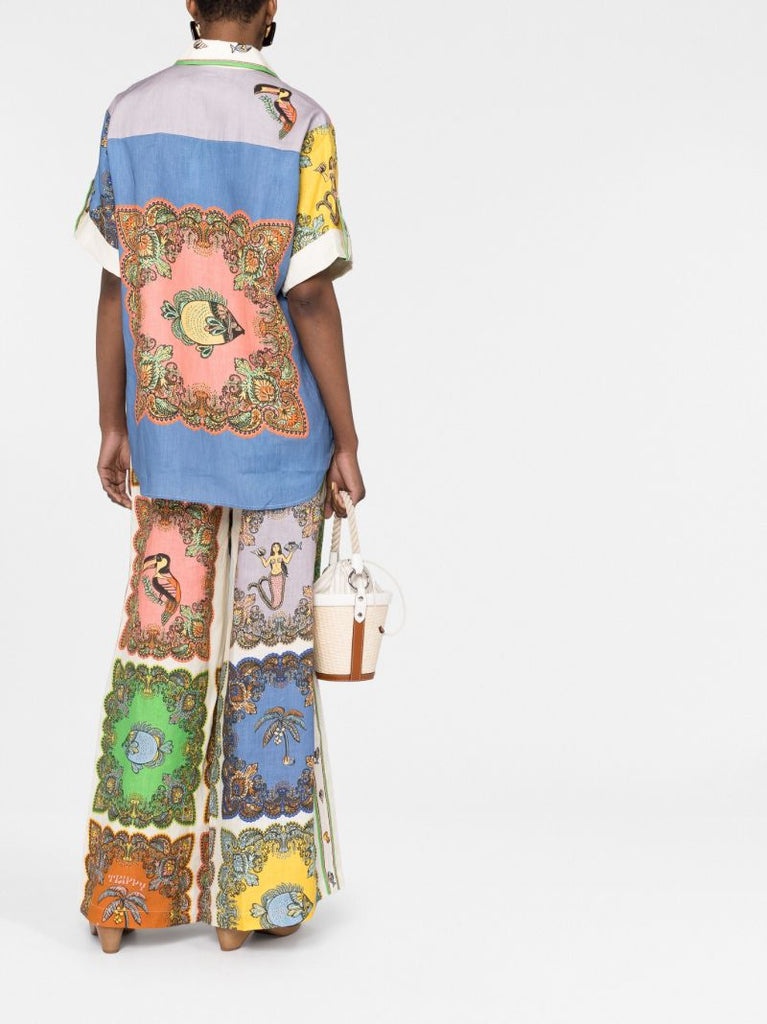 Multicolour Trippy Troppo Linen Shirt