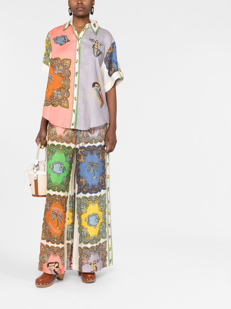 Multicolour Trippy Troppo Linen Shirt