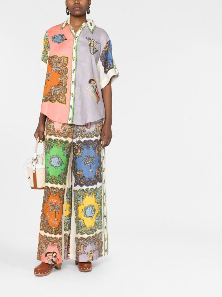 Multicolour Trippy Troppo Linen Shirt