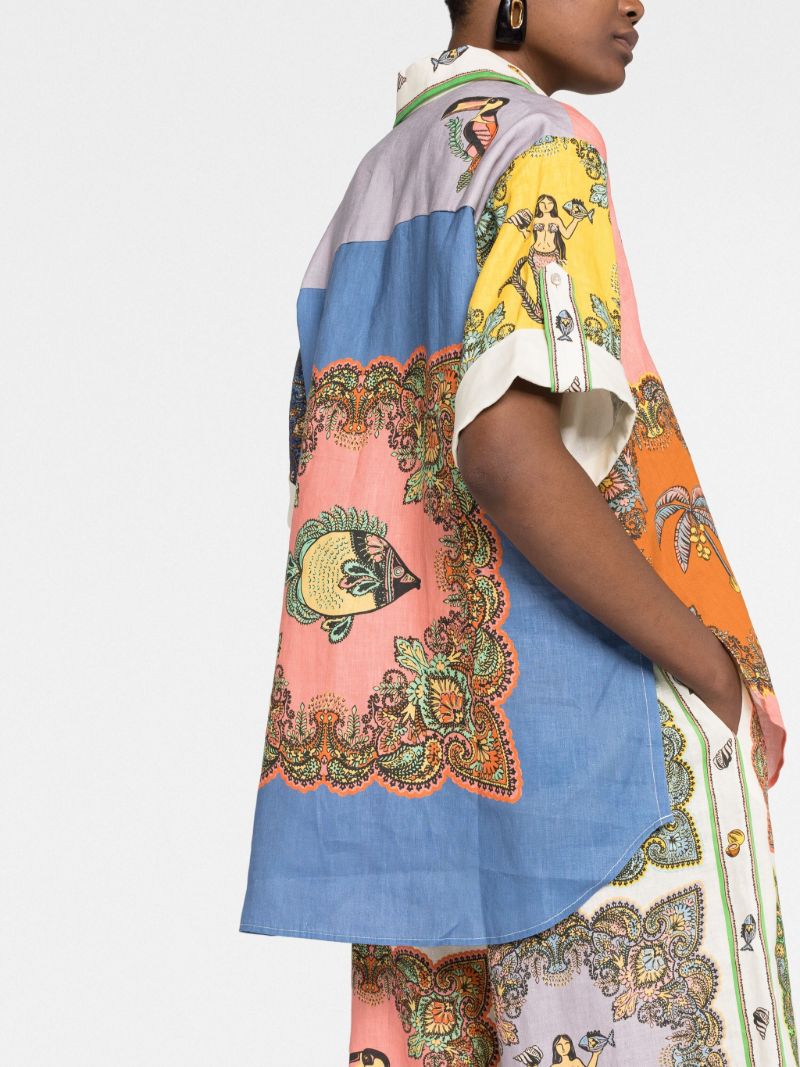 Multicolour Trippy Troppo Linen Shirt