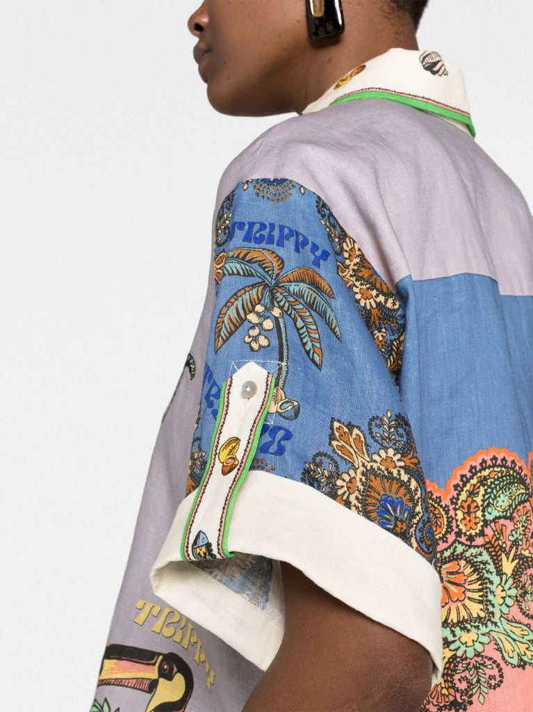 Multicolour Trippy Troppo Linen Shirt