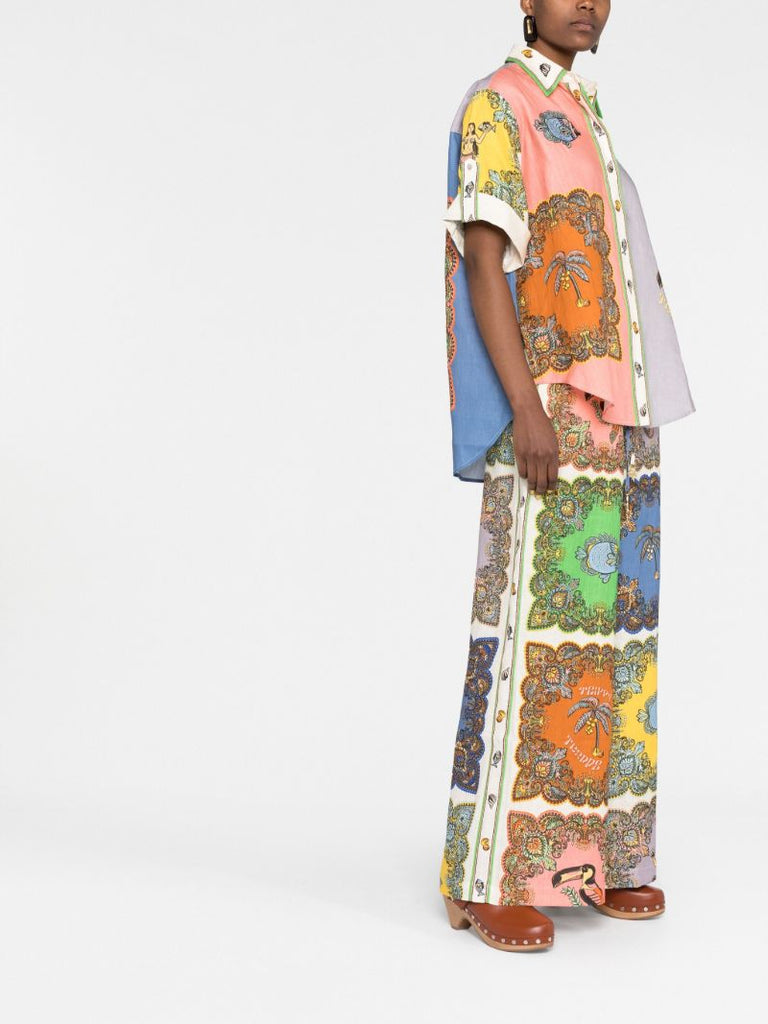 Multicolour Trippy Troppo Linen Shirt