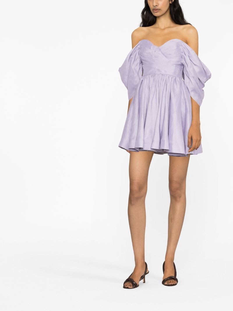 Purple Zorina Off-shoulder Mini Dress
