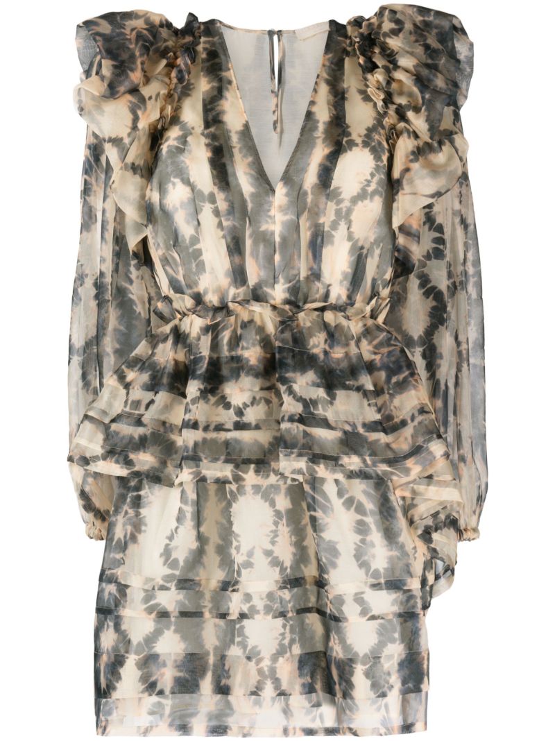 Neutral Adelaide Silk Mini Dress