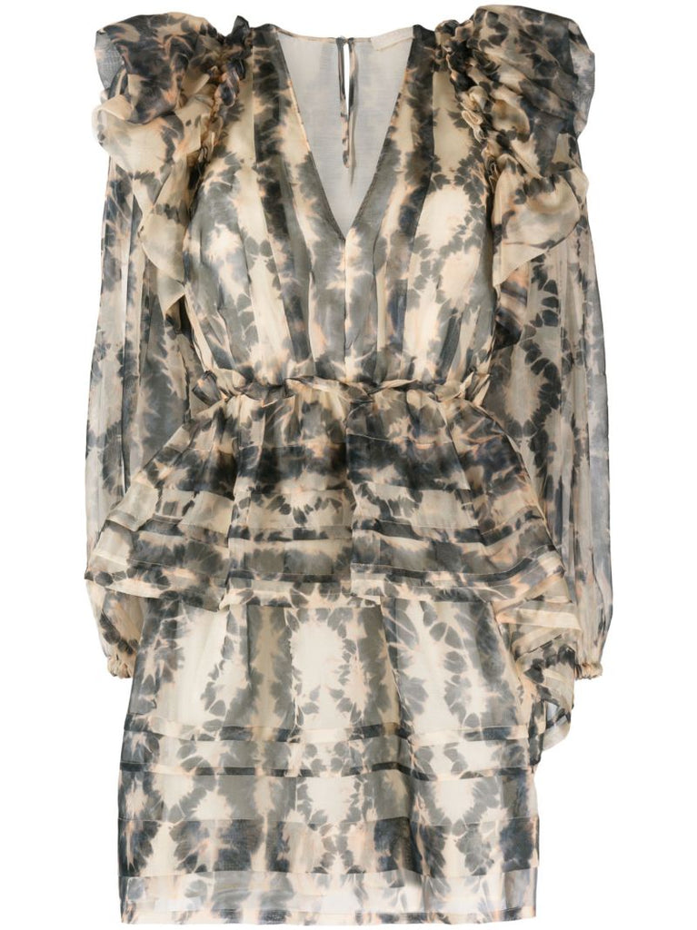 Neutral Adelaide Silk Mini Dress