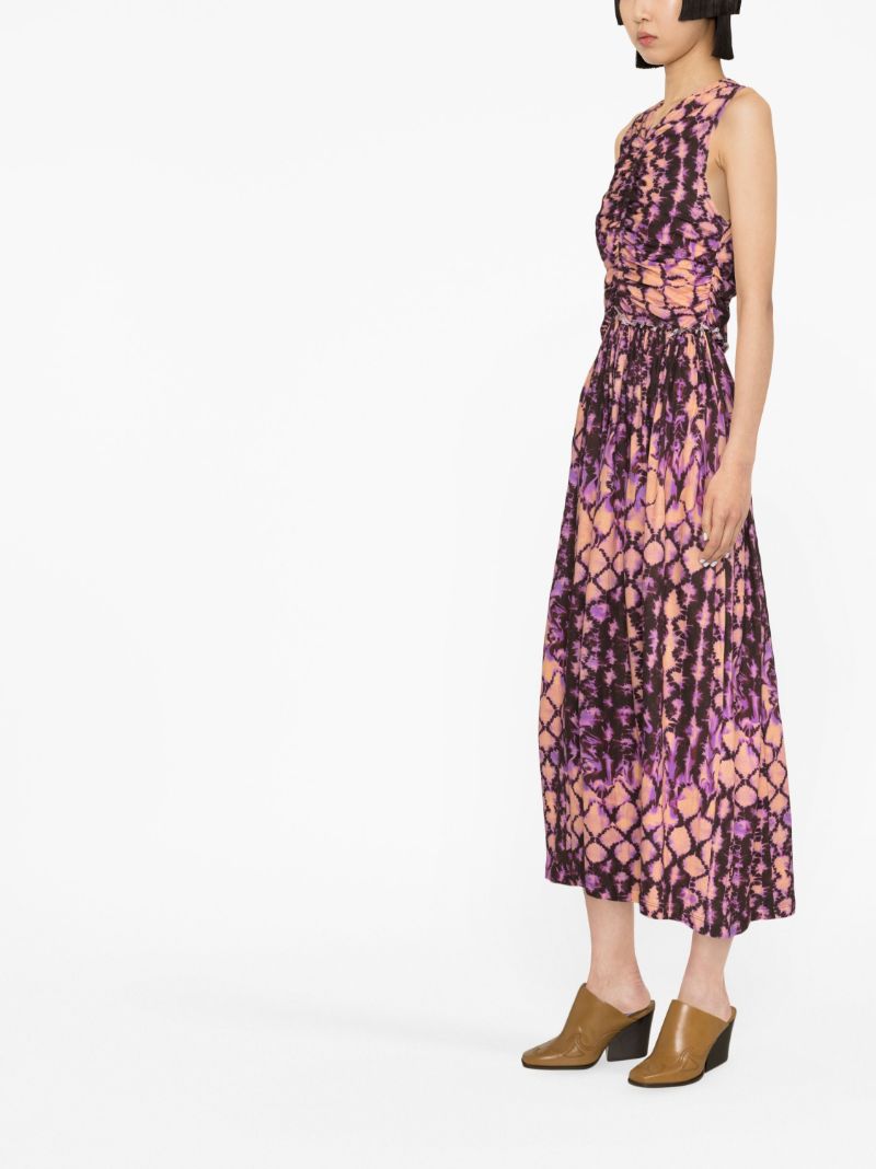 Purple Sascha Printed Midi Dress