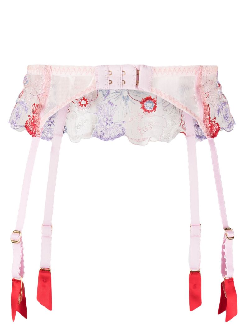 Red Zuri Lace Suspender Belt