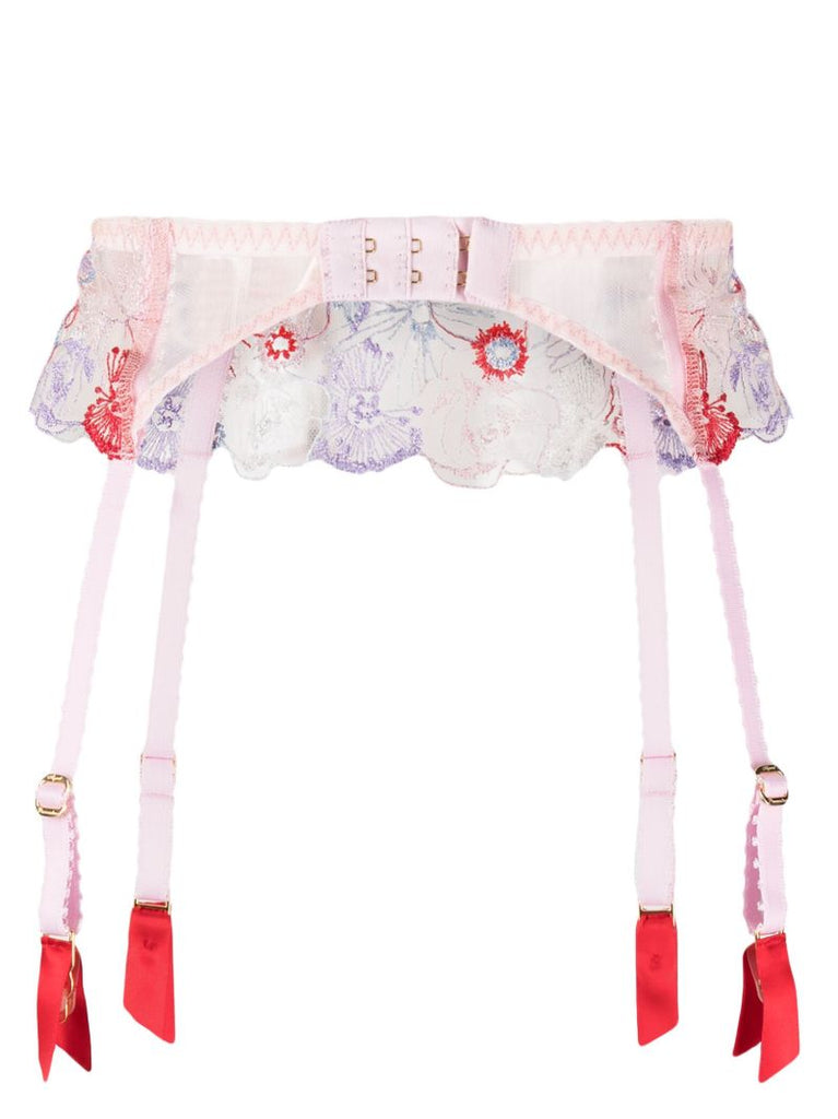 Red Zuri Lace Suspender Belt