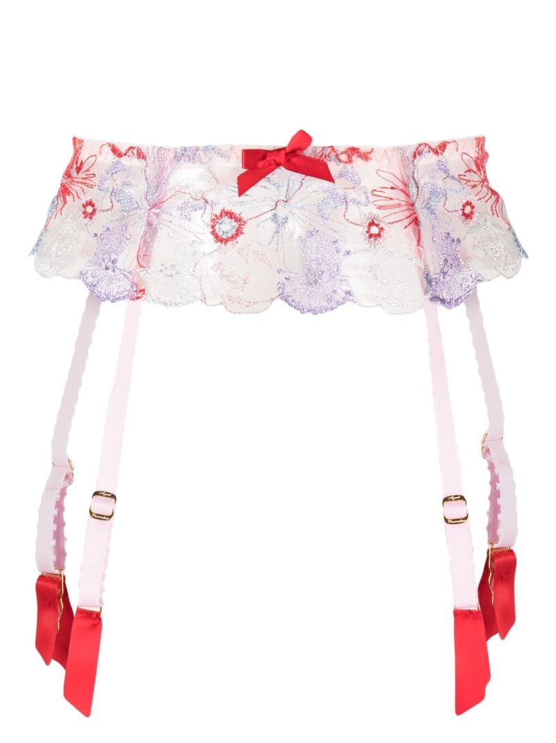 Red Zuri Lace Suspender Belt