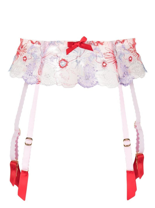 Red Zuri Lace Suspender Belt